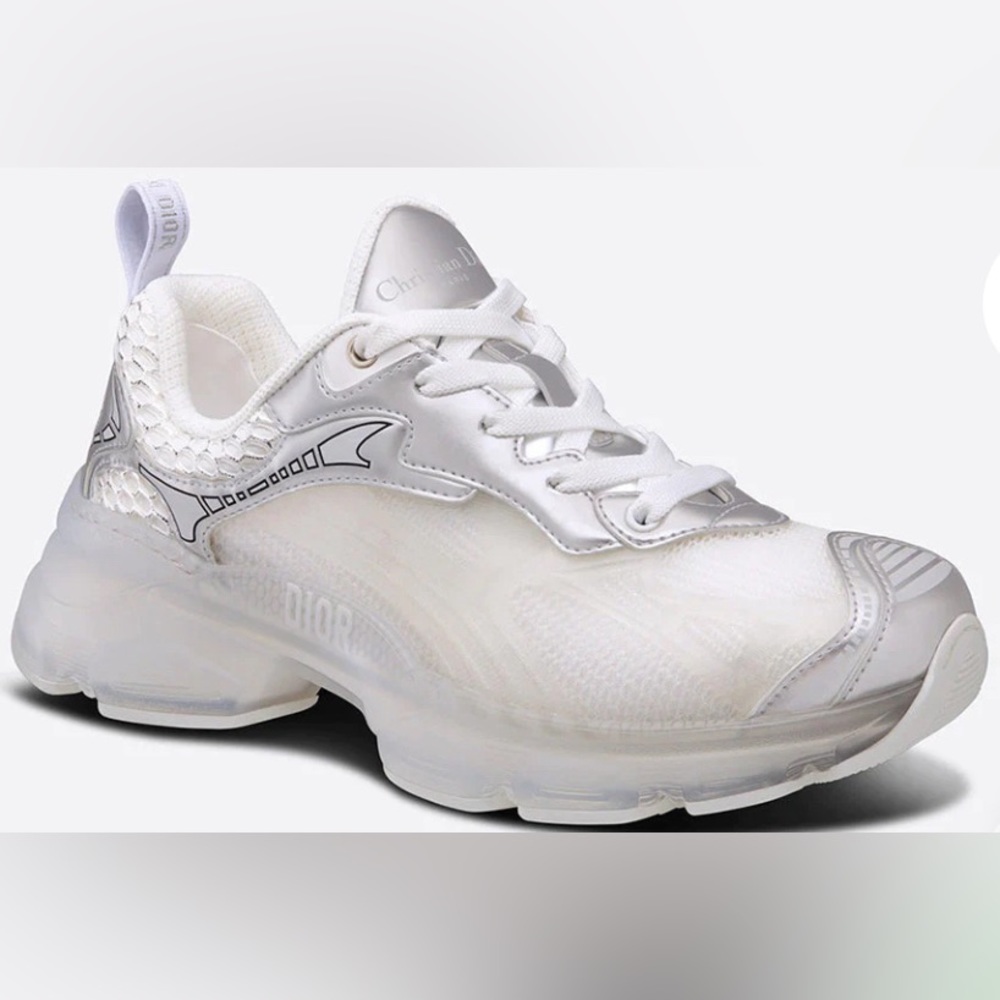 Dior Vibe Sneaker "White Mesh and Silver-Tone"